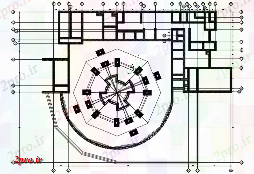 دانلود نقشه جزئیات ستون ستون و دیوار جزئیات از نظر ساخت و ساز هتل  (کد114024)