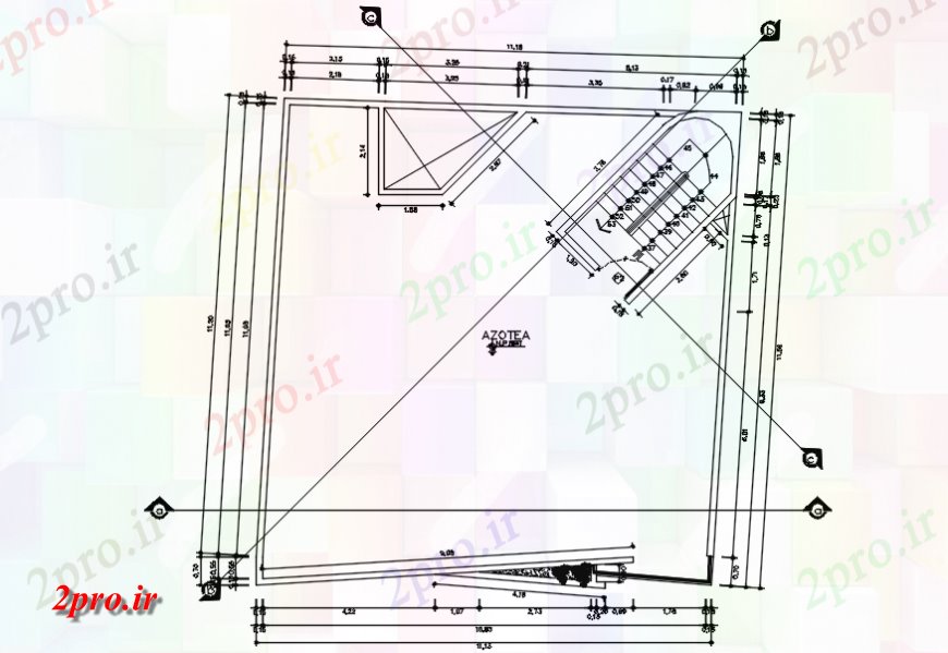 دانلود نقشه مسکونی ، ویلایی ، آپارتمان طرحی تراس خانه 11 در 12 متر (کد114046)