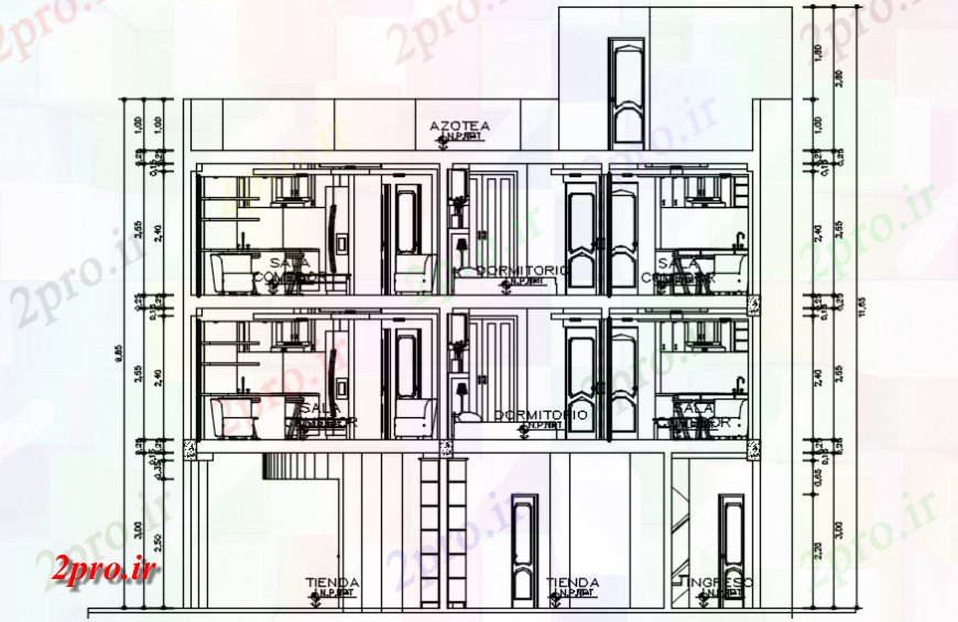 دانلود نقشه مسکونی ، ویلایی ، آپارتمان نما از خانه در نظر معماری 11 در 11 متر (کد114048)