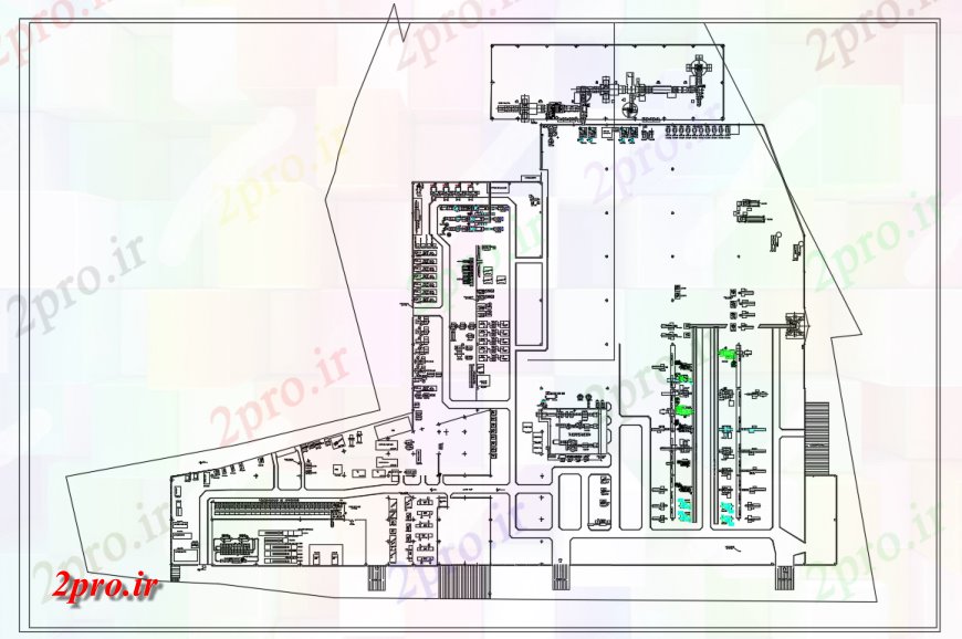 دانلود نقشه کارخانه صنعتی  ، کارگاه طرحی کارخانه پروژه دراز کردن طراحی (کد114055)