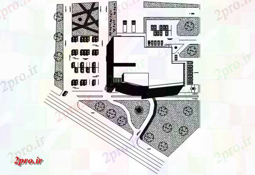 دانلود نقشه بیمارستان - درمانگاه - کلینیک طرحی مجموعه ای با پارکینگ بیمارستان 51 در 64 متر (کد114095)