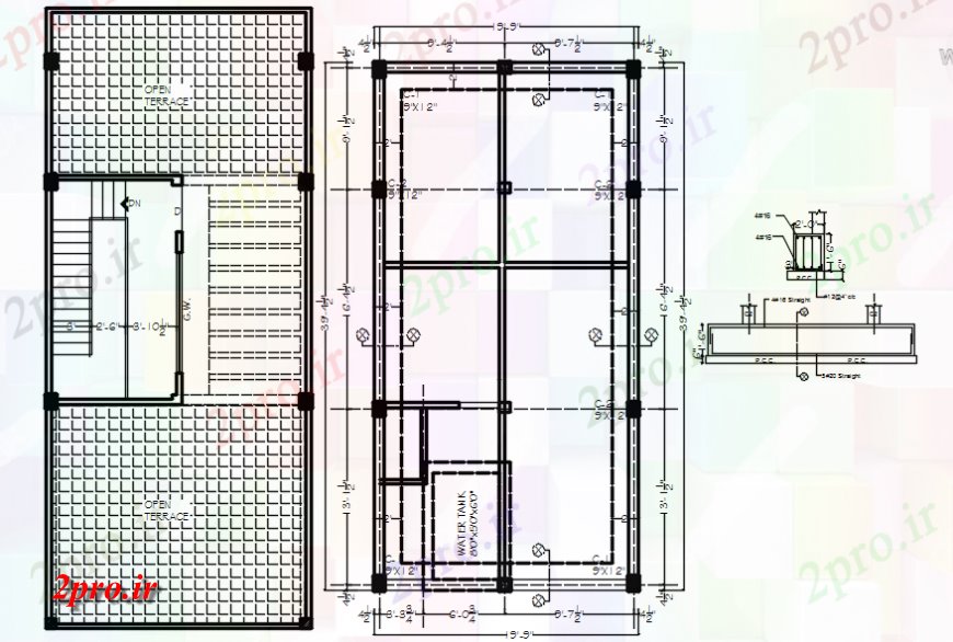 دانلود نقشه طراحی اتوکد پایه طرحی تراس و طرحی پایه 6 در 14 متر (کد114136)