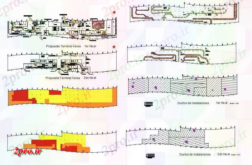 دانلود نقشه فرودگاه فرودگاه بالای صفحه  طرحی ساخت و ساز جزئیات (کد114140)