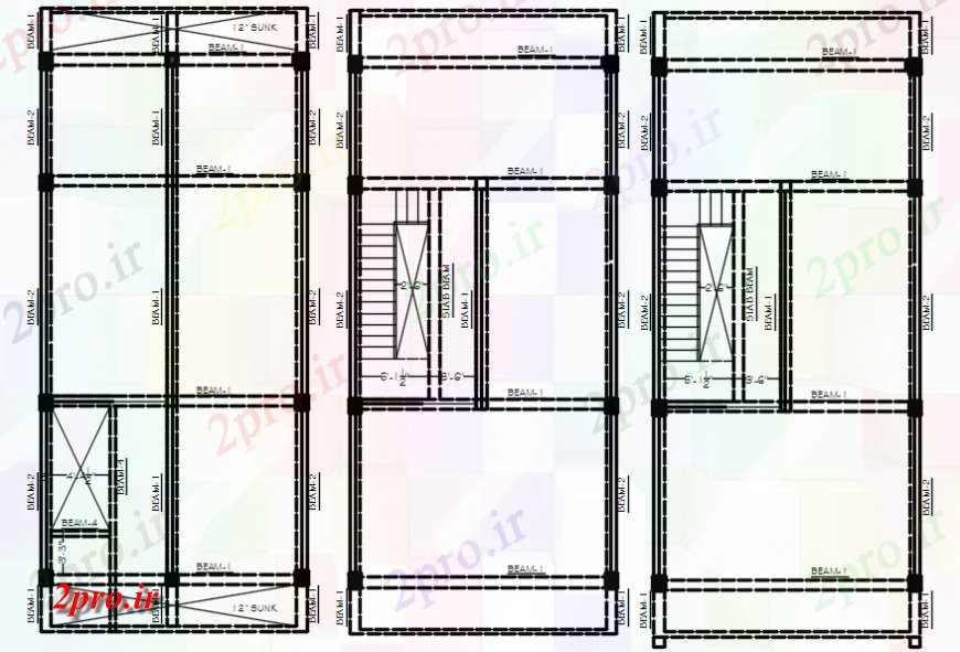 دانلود نقشه طراحی جزئیات تقویت کننده طرحی پرتو ساخت و ساز در  اتوکد (کد114141)