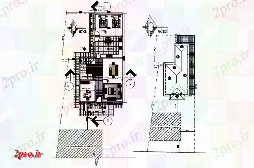 دانلود نقشه مسکونی ، ویلایی ، آپارتمان طرحی پایین از خانه خانواده 9 در 17 متر (کد114154)