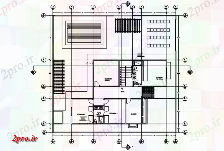 دانلود نقشه برق کشی ، اتصالات طرحی خانه طبقه دوم با نصب و راه اندازی خط لوله 21 در 22 متر (کد114177)