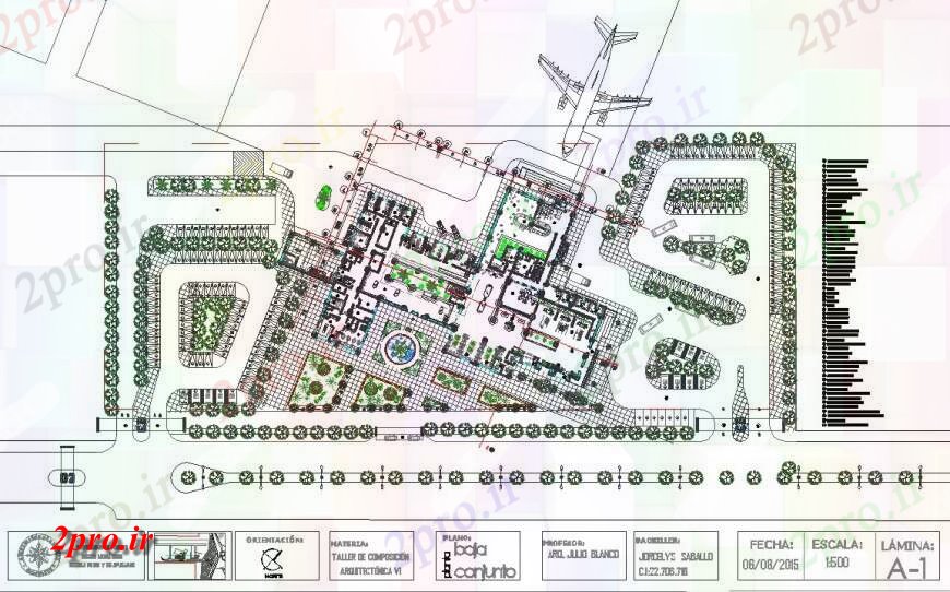 دانلود نقشه فرودگاه طراحی از یک ساختار فرودگاه کامل (کد114216)