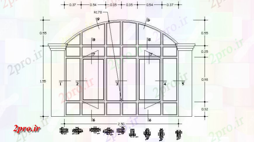 دانلود نقشه جزئیات طراحی در و پنجره  قاب پنجره نقشه های طراحی  دو بعدی   نما اتوکد (کد114222)