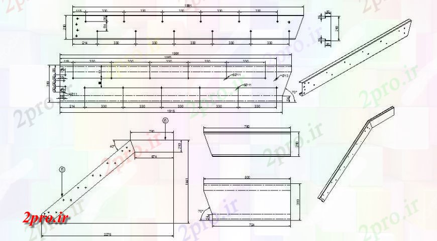 دانلود نقشه طراحی جزئیات ساختار  بلوک دیدگاه ساخت و ساز بخش زاویه   اتوکد (کد114252)