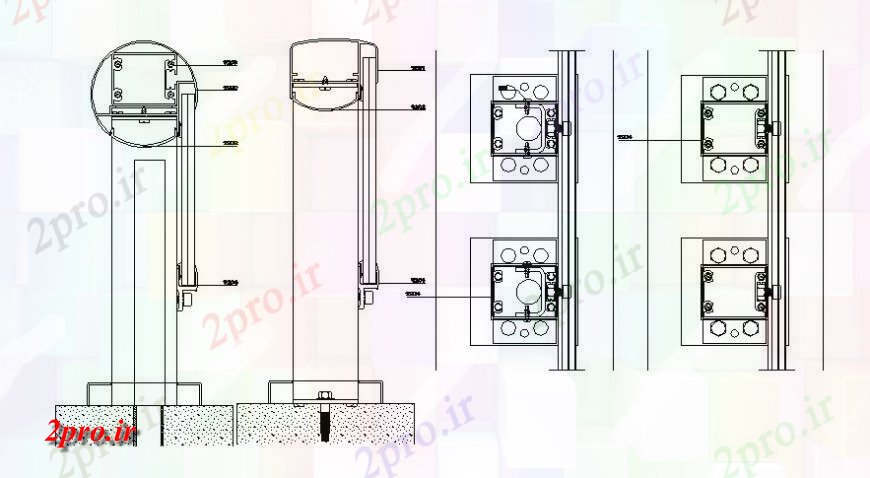 دانلود نقشه جزئیات ساخت و ساز بلوک های ساختمانی نقشه های دو بعدی   واحد مقطعی (کد114254)