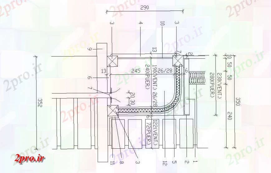 دانلود نقشه جزئیات طراحی در و پنجره  دهانه درب های متعدد و نصب و راه اندازی  (کد114288)