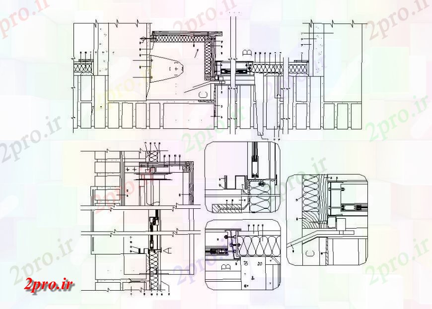 دانلود نقشه جزئیات طراحی در و پنجره  درب خانه اقتران و  نصب و راه اندازی طراحی جزئیات  (کد114289)