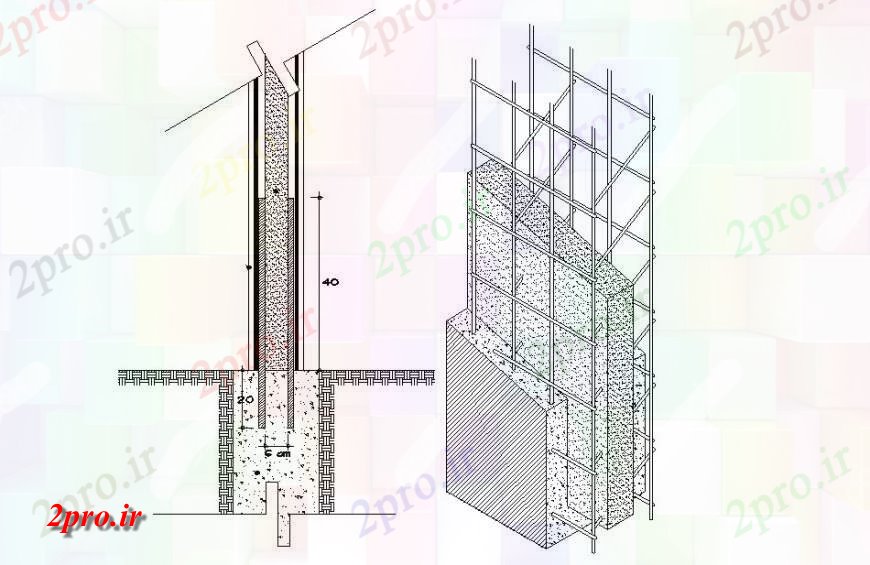 دانلود نقشه طراحی جزئیات ساختار دیوار پنل ساختار سازنده جزئیات طراحی   (کد114301)