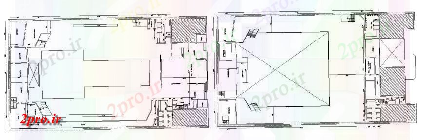 دانلود نقشه هتل - رستوران - اقامتگاه رستوران با نوار و مرحله توزیع طرحی طبقه 26 در 47 متر (کد114307)