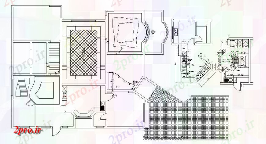 دانلود نقشه مسکونی ، ویلایی ، آپارتمان طرحی سقف و طرحی فریم جزئیات طراحی از یک خانواده خانه 15 در 19 متر (کد114336)