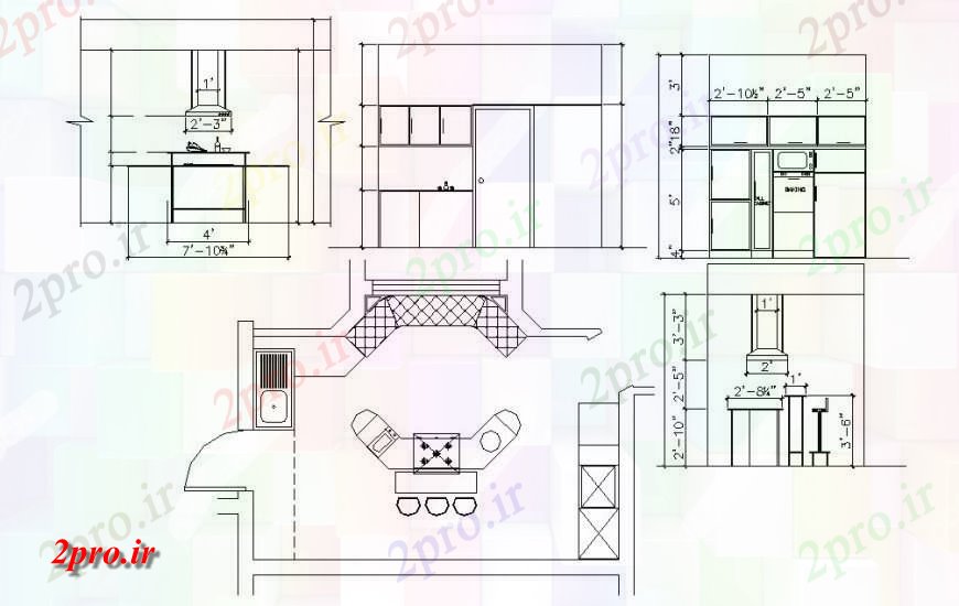 دانلود نقشه آشپزخانه بخش آشپزخانه خلاق و بالای صفحه  طراحی های (کد114338)