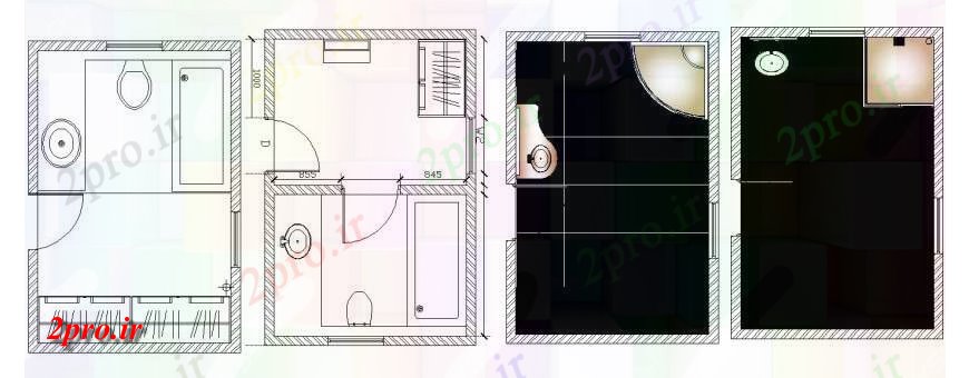 دانلود نقشه حمام مستر  حمام و طراحی تریدی و نصب و راه اندازی برای  خانه طراحی جزئیات  (کد114350)