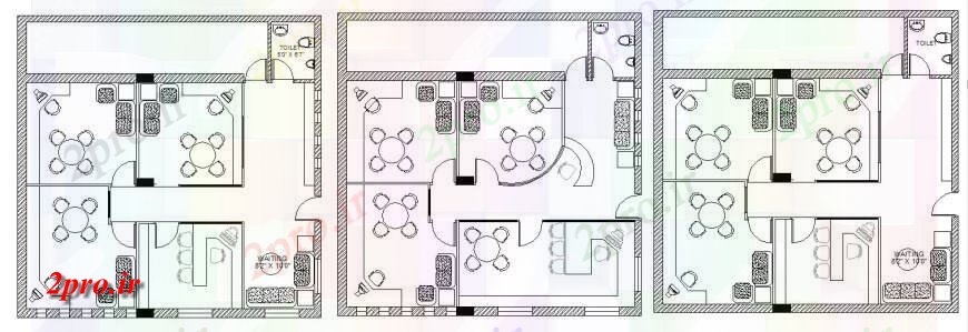 دانلود نقشه ساختمان اداری - تجاری - صنعتی TK دفتر زمین طرحی طبقه طرح 10 در 10 متر (کد114367)