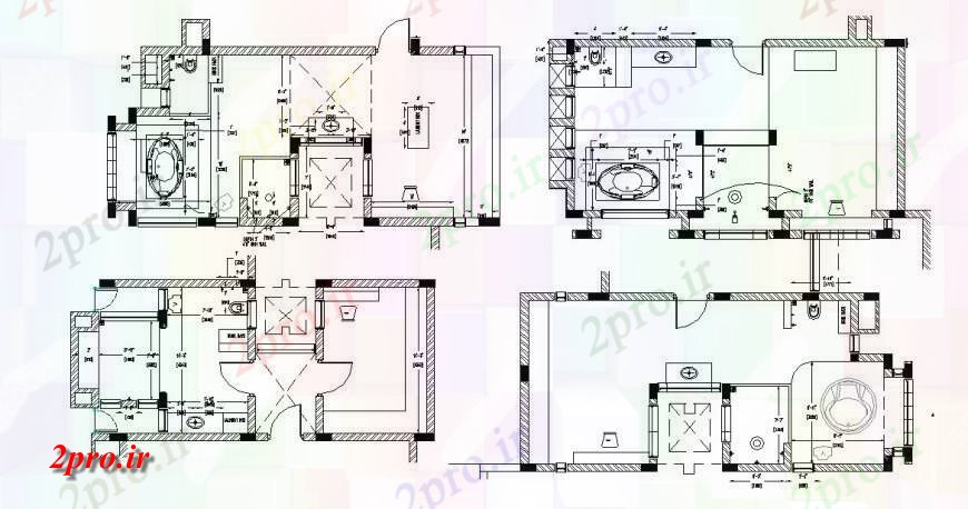 دانلود نقشه حمام مستر طرحی بهداشتی و نصب و راه اندازی طراحی جزئیات از تمام طبقات خانه 5 در 11 متر (کد114385)