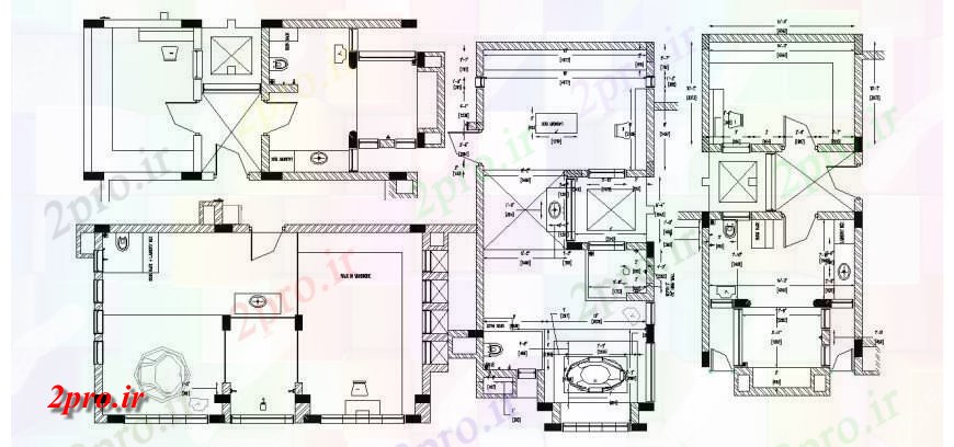 دانلود نقشه حمام مستر همه طبقه امکانات بهداشتی از طرحی خانه و نصب و راه اندازی  (کد114386)