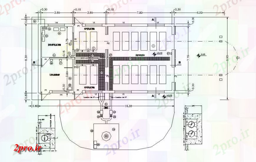 دانلود نقشه کارخانه صنعتی  ، کارگاه طراحی معماری طراحی جزئیات کلر کارخانه فرآوری (کد114490)