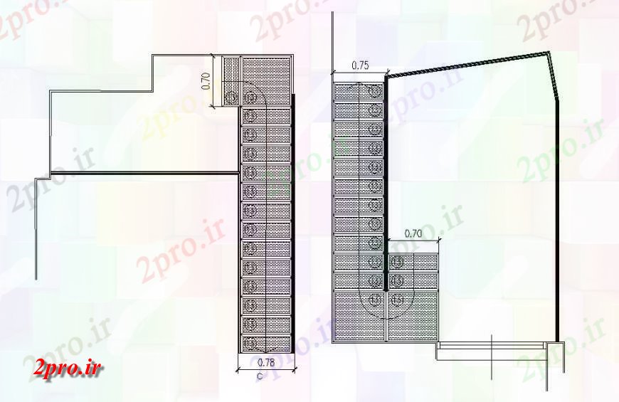 دانلود نقشه جزئیات پله و راه پله   خانه پله رسم و طراحی بخش ساخت و ساز جزئیات  (کد114500)