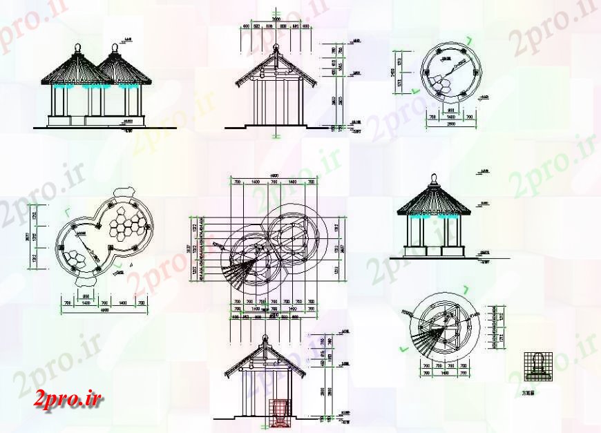 دانلود نقشه بلوک مبلمان جزئیات ایوان با مدل ارتقاء سقف (کد114578)