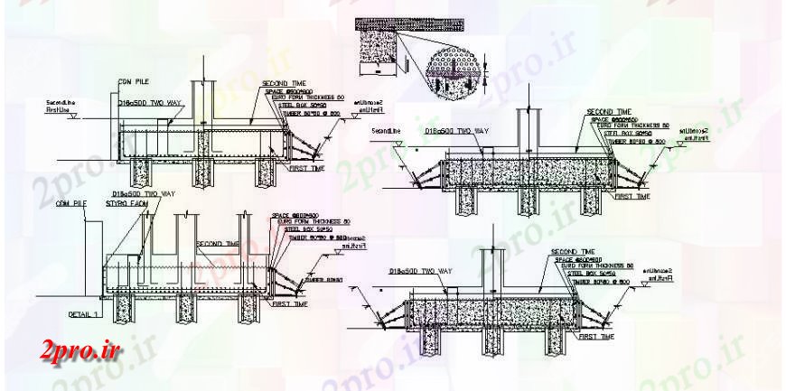 دانلود نقشه جزئیات ساخت و ساز دیوارهای خانه ساختار سازنده جزئیات طراحی   (کد114589)