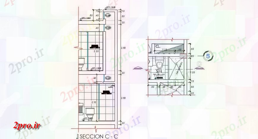 دانلود نقشه حمام مستر توالت از بخش خانه برش و طرحی با  نصب و راه اندازی طراحی جزئیات  (کد114599)