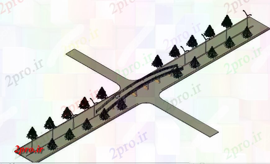 دانلود نقشه جزئیات ساخت پل مدل طراحی پل تریدی (کد114639)