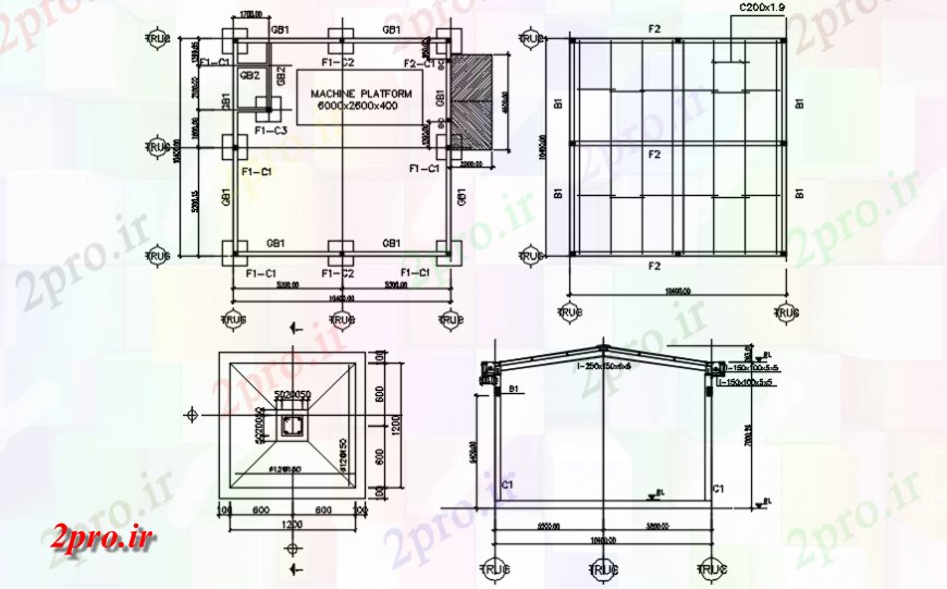 دانلود نقشه قالب اسکلت فلزی  طرحی قاب سازه های فلزی و نما با آوردن  (کد114655)