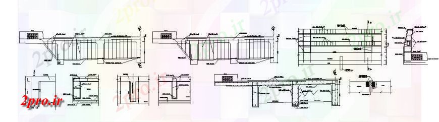 دانلود نقشه جزئیات ساخت پل پل بتنی دوازده بخش متر و ساخت و ساز جزئیات  (کد114686)