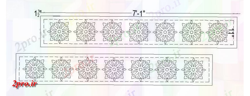 دانلود نقشه بلوک ، آرام ، نماد گل دیلرس نرده نما  (کد114712)