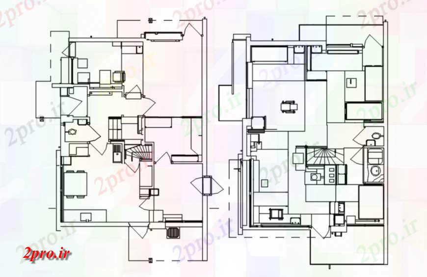 دانلود نقشه مسکونی ، ویلایی ، آپارتمان خانه sheroder جزئیات 9 در 13 متر (کد114731)