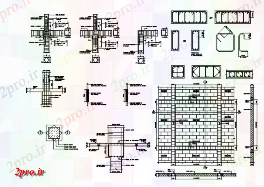 دانلود نقشه جزئیات پله و راه پله    از جزئیات به طور کلی برای یک ساختار بتن (کد114737)