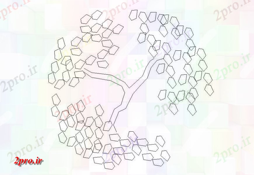 دانلود نقشه درختان و گیاهان   بلوک  درخت (کد114777)