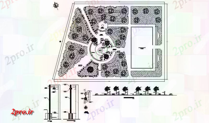 دانلود نقشه برنامه ریزی شهری محوطه منطقه جزئیات طراحی  دو بعدی  در  اتوکد (کد114871)