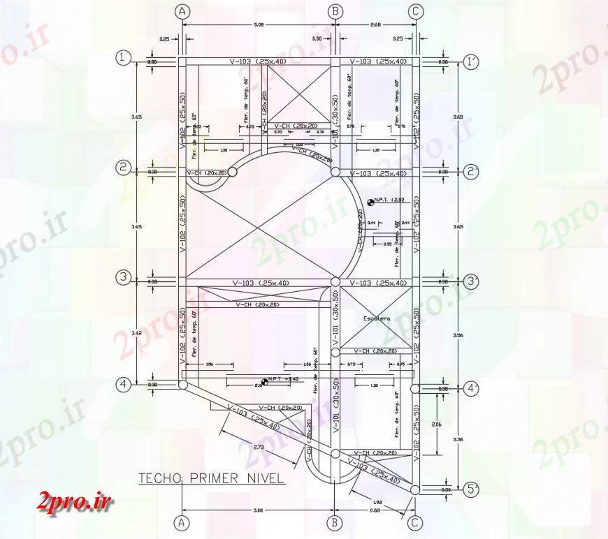 دانلود نقشه طراحی جزئیات ساختار نخست پوشش کف جزئیات طرحی یک خانواده خانه (کد114887)