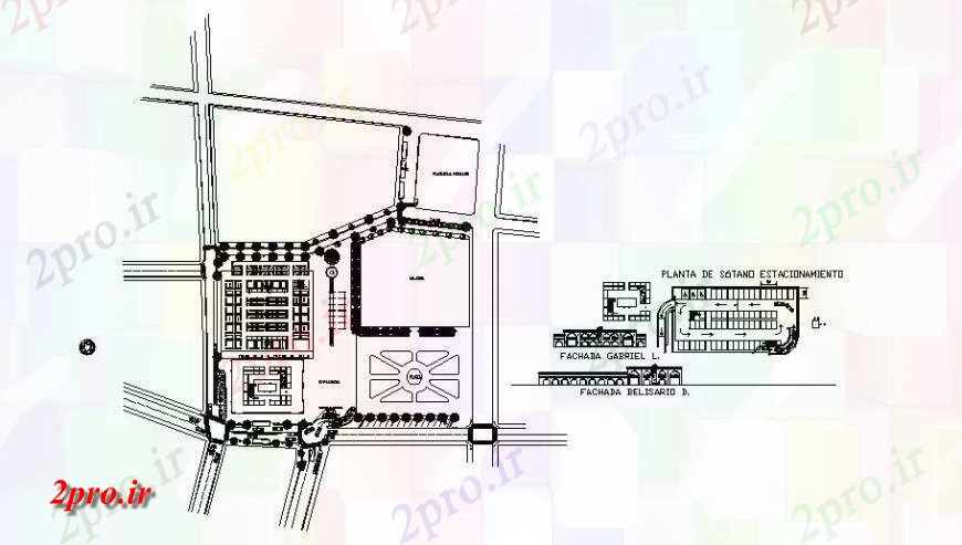 دانلود نقشه هایپر مارکت - مرکز خرید - فروشگاه طرحی بازار شهری در خودکار 20 در 24 متر (کد114895)