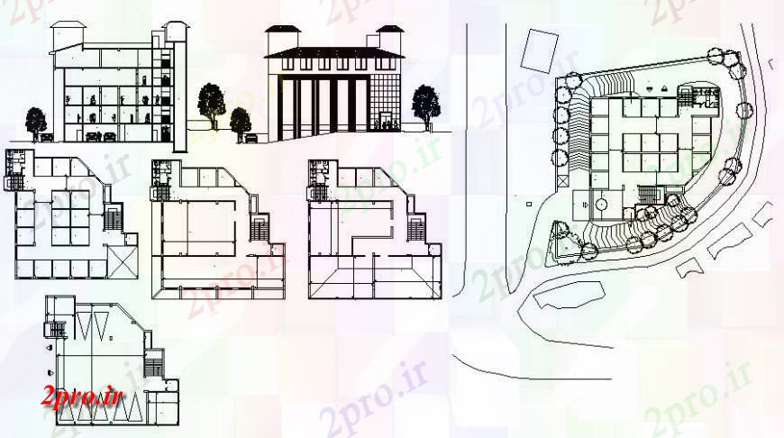 دانلود نقشه هایپر مارکت  - مرکز خرید - فروشگاه بخش نما و طرحی ساخت    (کد114911)