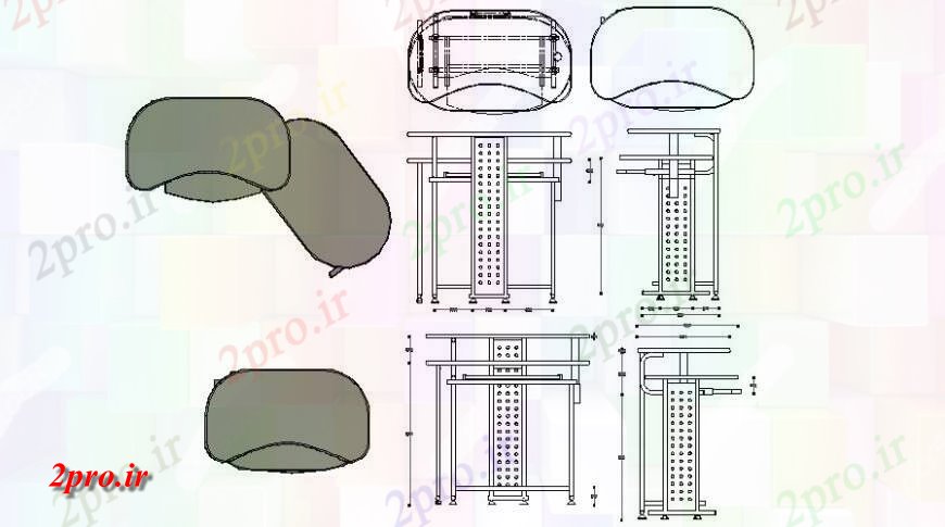 دانلود نقشه بلوک مبلمان  از مبلمان میز دو بعدی    (کد114953)