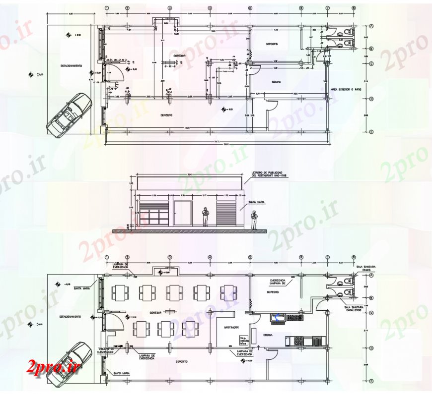 دانلود نقشه هتل - رستوران - اقامتگاه رستوران چینی اصلی بخش و کف طرحی های 10 در 20 متر (کد114981)