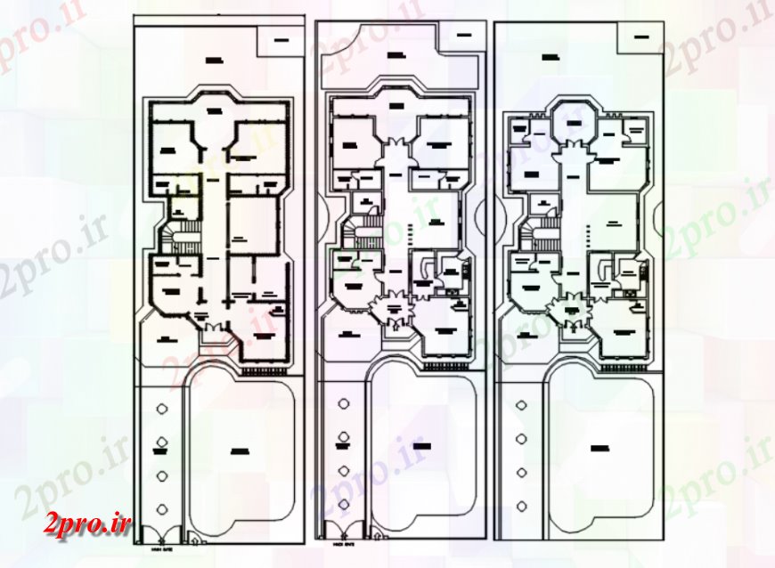 دانلود نقشه مسکونی ، ویلایی ، آپارتمان امیر خانه جزئیات 13 در 24 متر (کد115006)