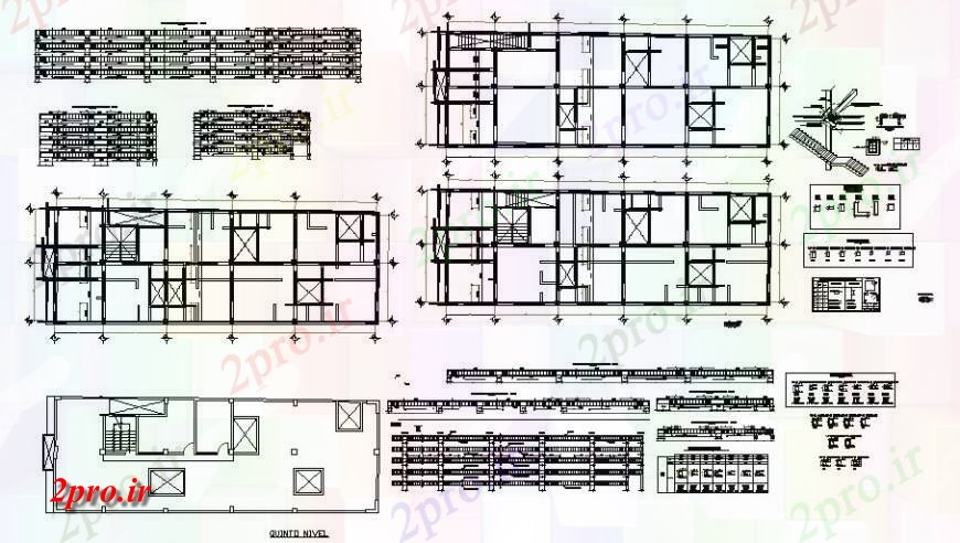 دانلود نقشه بیمارستان - درمانگاه - کلینیک هارپون و طرحی طبقه پنجم بیمارستان 9 در 25 متر (کد115030)