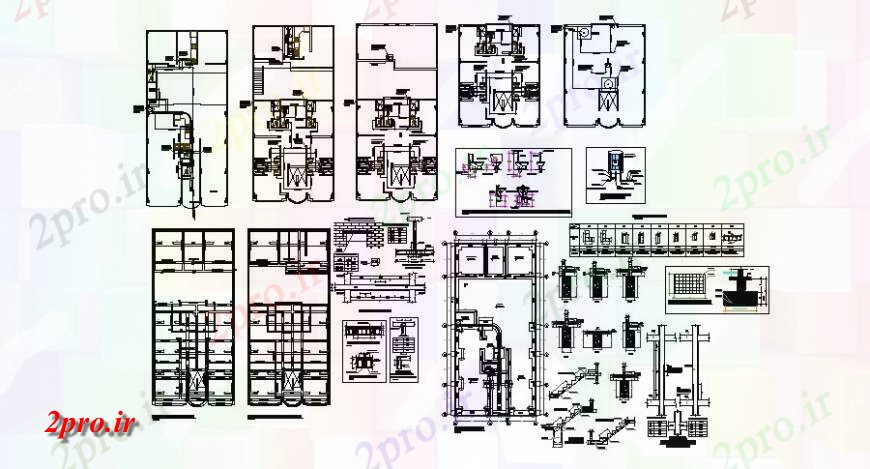 دانلود نقشه طراحی اتوکد پایه طرحی بنیاد با جزئیات پله هتلی را در خودکار 9 در 17 متر (کد115034)