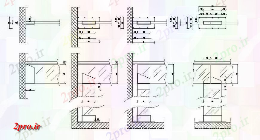 دانلود نقشه جزئیات طراحی در و پنجره  پنجره های قدرت درب جزئیات طراحی مقطعی دو بعدی   (کد115049)