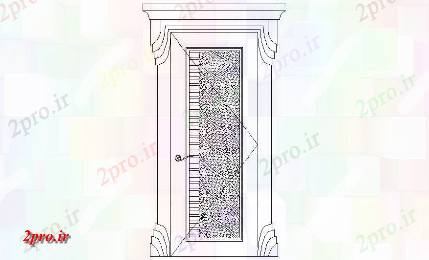 دانلود نقشه جزئیات طراحی در و پنجره   درب  دو بعدی  در  اتوکد (کد115058)