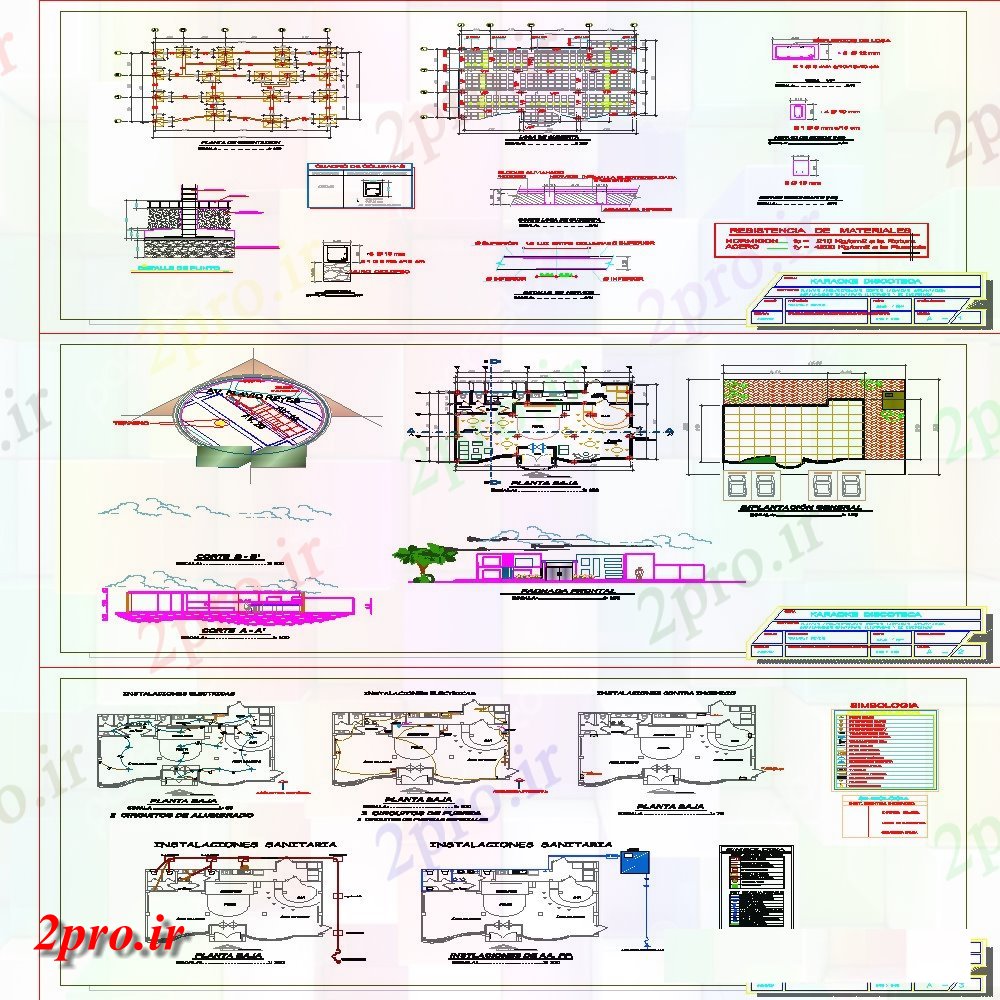 دانلود نقشه طراحی اتوکد پایه پایه و اساس پروژه دیسکو و طرحی طبقه ستون 10 در 12 متر (کد115076)