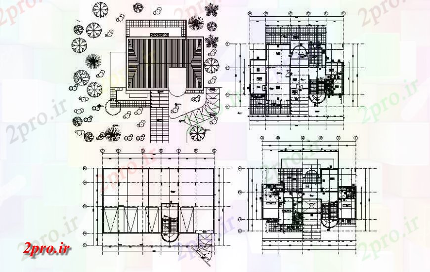 دانلود نقشه مسکونی ، ویلایی ، آپارتمان طرحی خانه و نما طراحی دو بعدی 14 در 21 متر (کد115130)