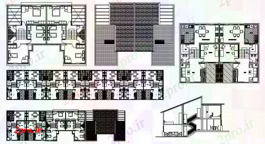 دانلود نقشه مسکونی ، ویلایی ، آپارتمان طرحی نظر طرحی آپارتمان دو بعدی 12 در 17 متر (کد115141)